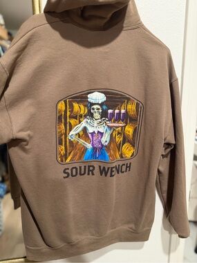 Ballast Point Sour Wench Brown Graphic Hoodie Sweatshirt NWOT unisex